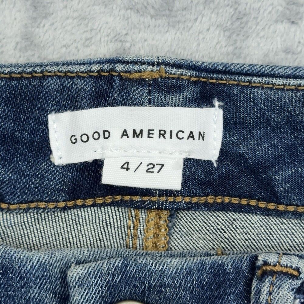 GOOD AMERICAN Good Petite Flare Jeans Women's Size Size 4/27 Blue Stretch NWT - Picture 7 of 12